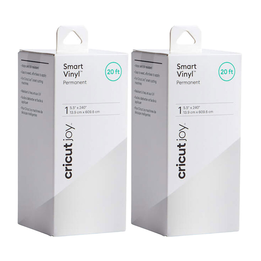 Cricut Joy Smart Vinyl | Permanent Value Roll | 20 ft (2-Pack) | White